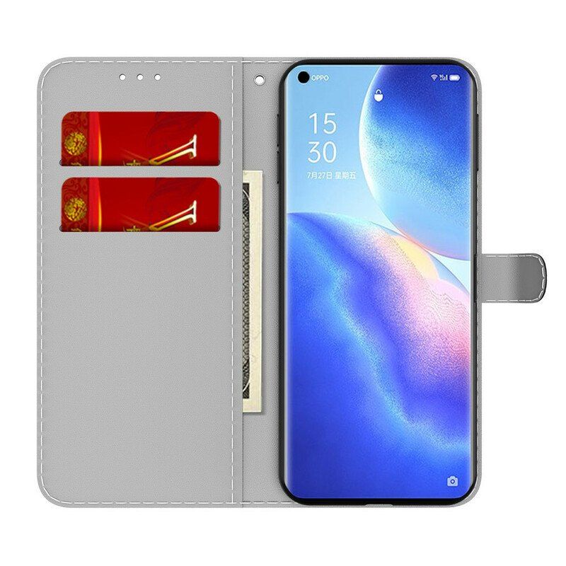 Etui Folio do Oppo Find X3 Neo Abstrakcyjny Wzór