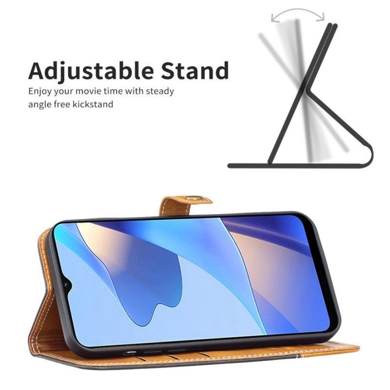 Etui Folio do Oppo Find X5 Lite Dwukolorowy Z Paskiem