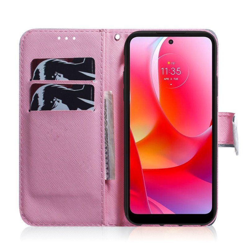 Etui Folio do Oppo Find X5 Lite Kwiat Zgaszony Róż