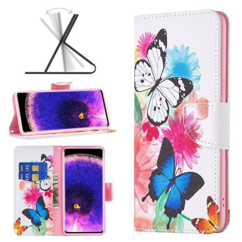 Etui Folio do Oppo Find X5 Lite Malowane Motyle