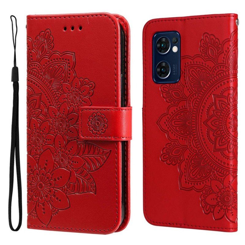 Etui Folio do Oppo Find X5 Lite Mandala Ze Smyczą