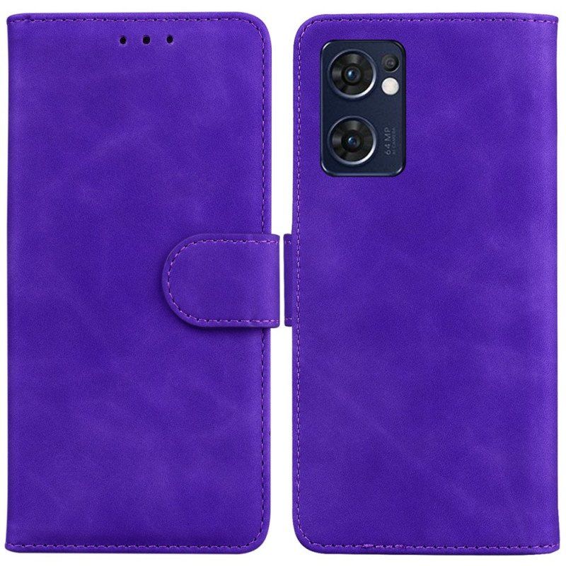 Etui Folio do Oppo Find X5 Lite Monochromatyczny Efekt Skóry