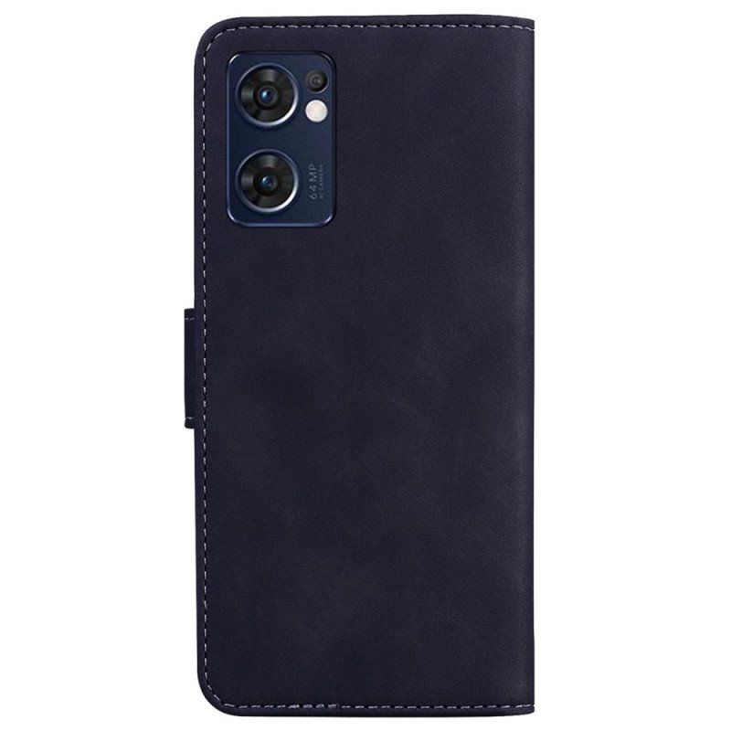 Etui Folio do Oppo Find X5 Lite Motyl Dotykający Skóry