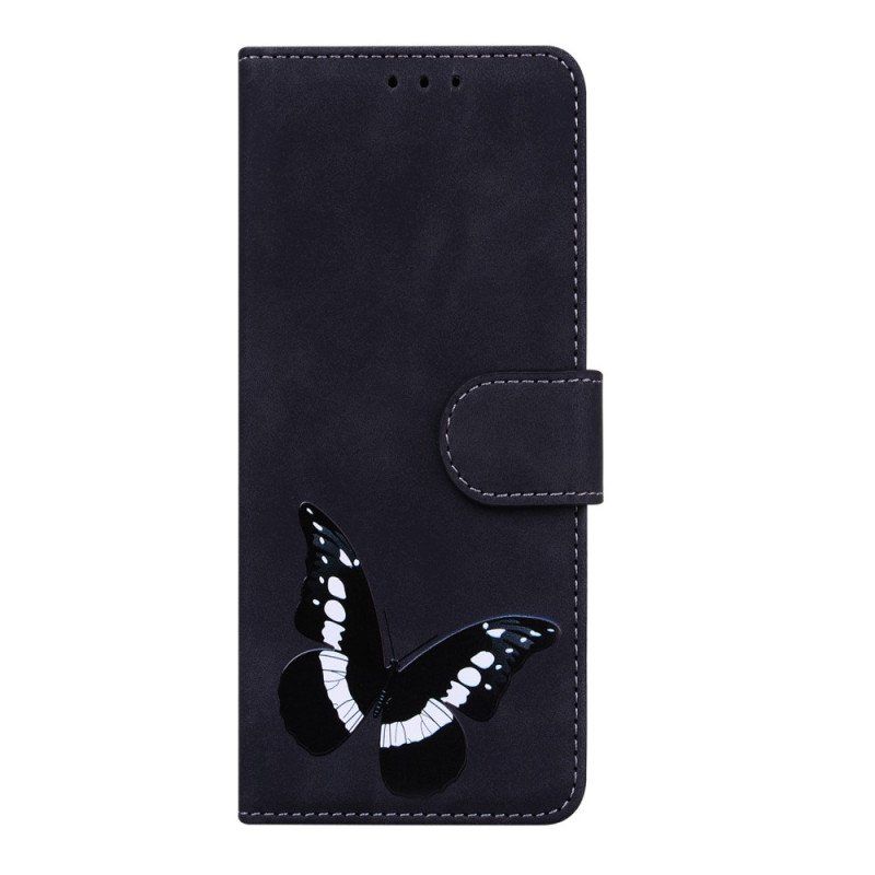 Etui Folio do Oppo Find X5 Lite Motyl Dotykający Skóry