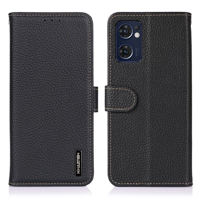 Etui Folio do Oppo Find X5 Lite Oryginalna Skóra Khazneh Litchi