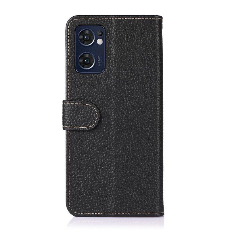 Etui Folio do Oppo Find X5 Lite Oryginalna Skóra Khazneh Litchi