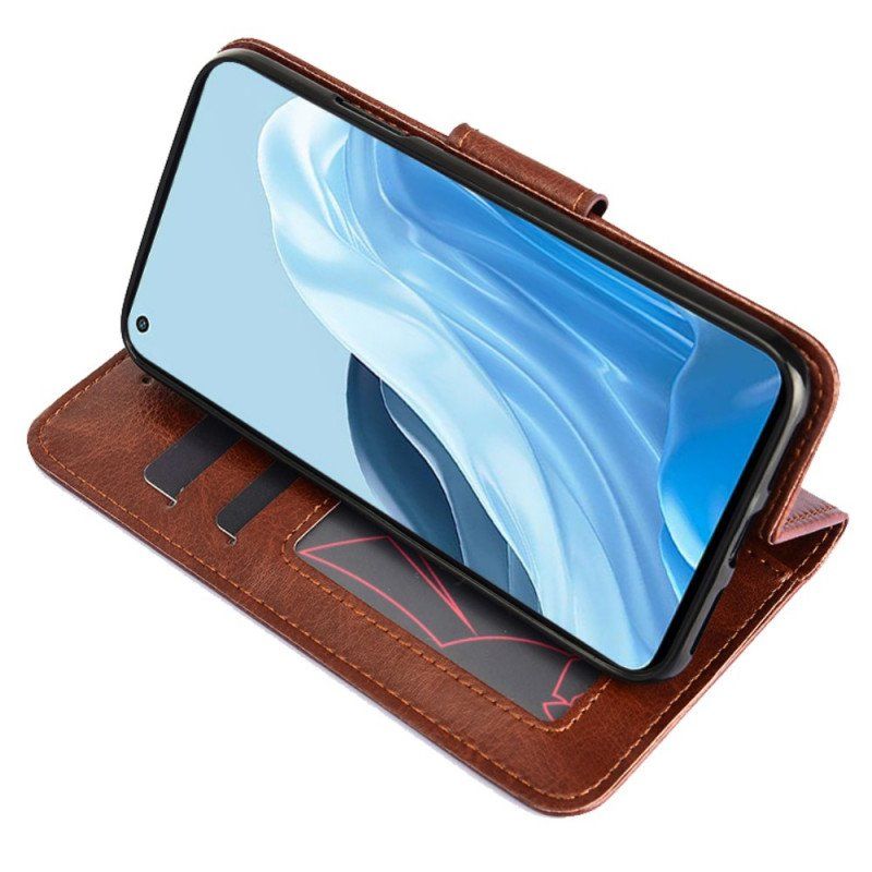 Etui Folio do Oppo Find X5 Lite Skórzany Futerał Kolorowa Klapka Magnetyczna