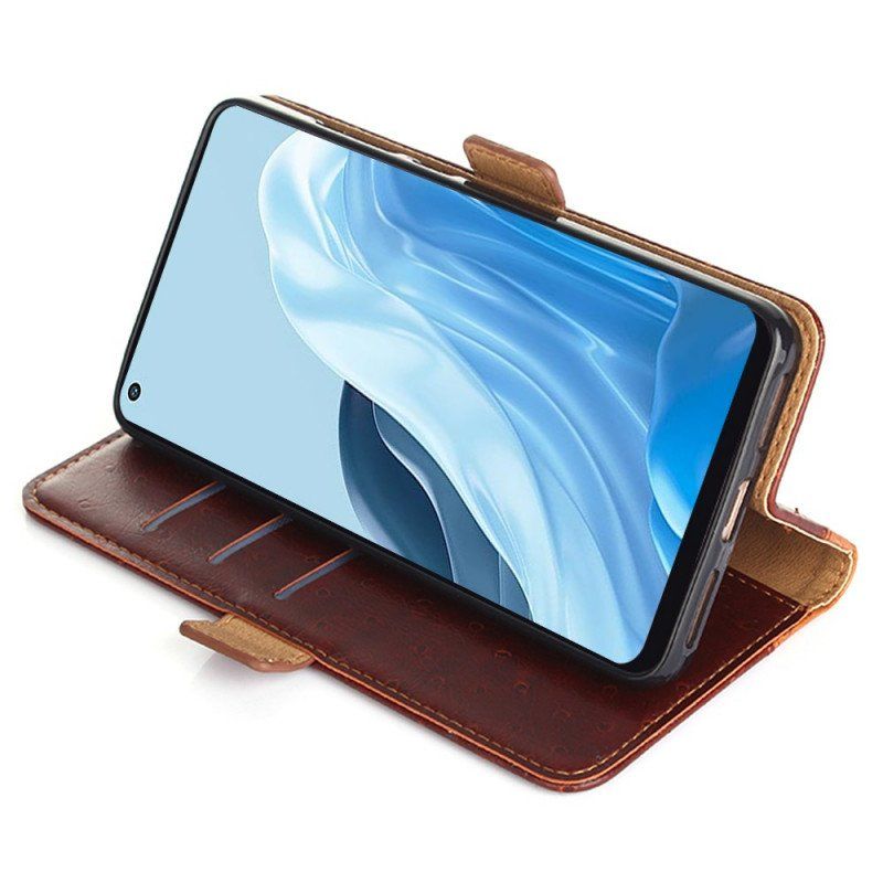 Etui Folio do Oppo Find X5 Lite Tekstura Skóry Strusia