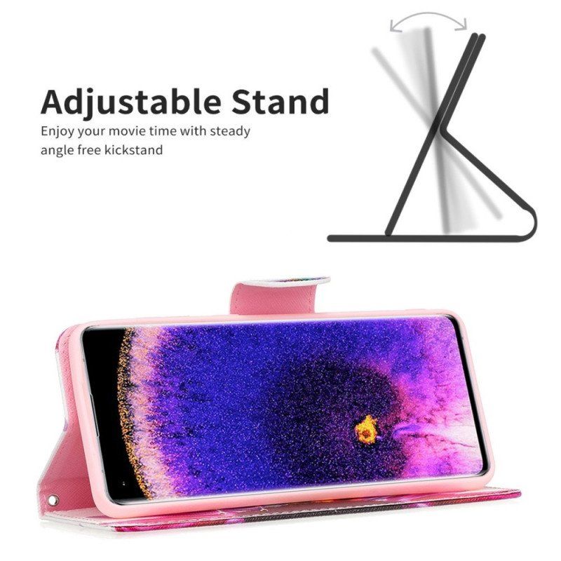 Etui Folio do Oppo Find X5 Pro Akwarela Kwiat