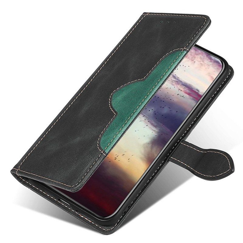 Etui Folio do Oppo Find X5 Pro Dwukolorowa Stylowa Sztuczna Skóra