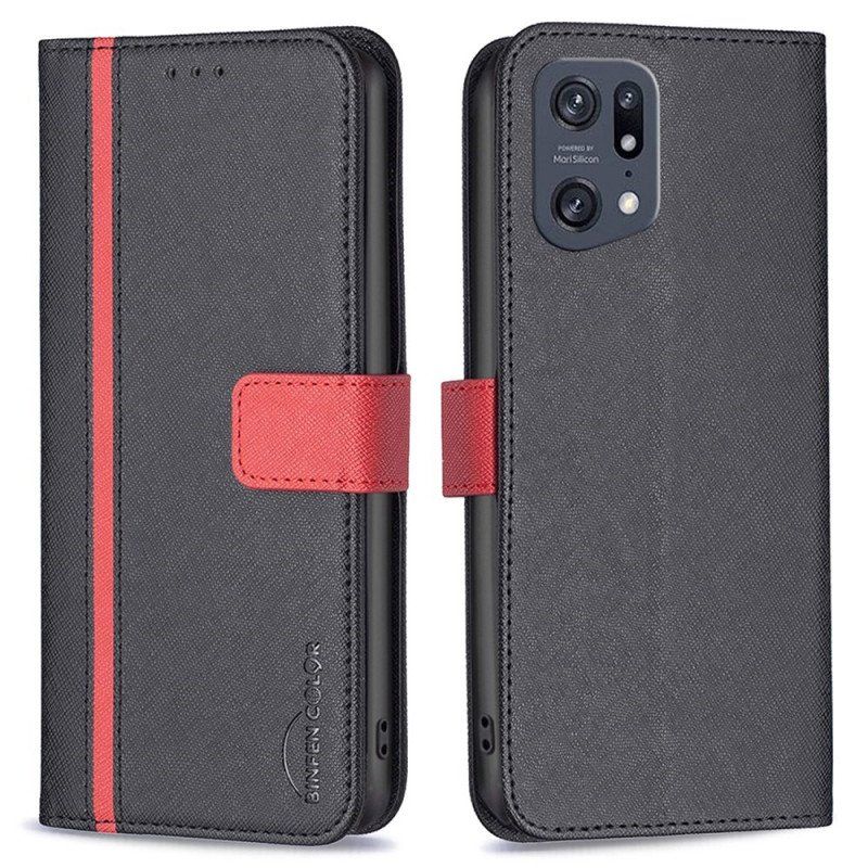 Etui Folio do Oppo Find X5 Pro Tetxuré Binfen Color Ze Sztucznej Skóry