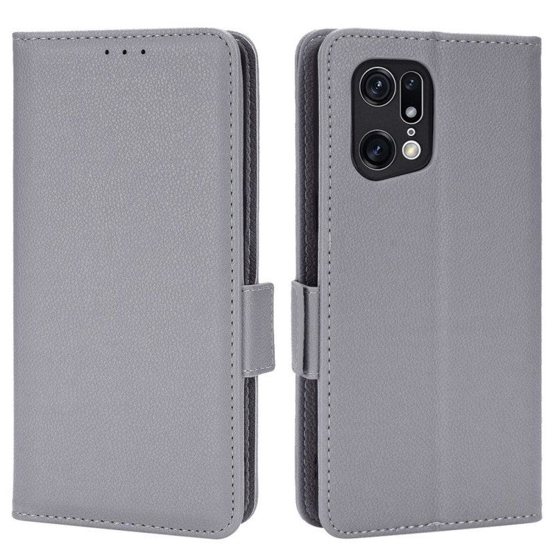 Etui Folio do Oppo Find X5 Pro Tradycyjny Styl Skóry Liczi