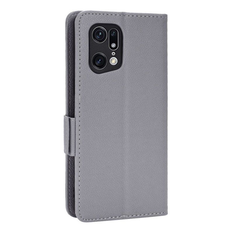 Etui Folio do Oppo Find X5 Pro Tradycyjny Styl Skóry Liczi