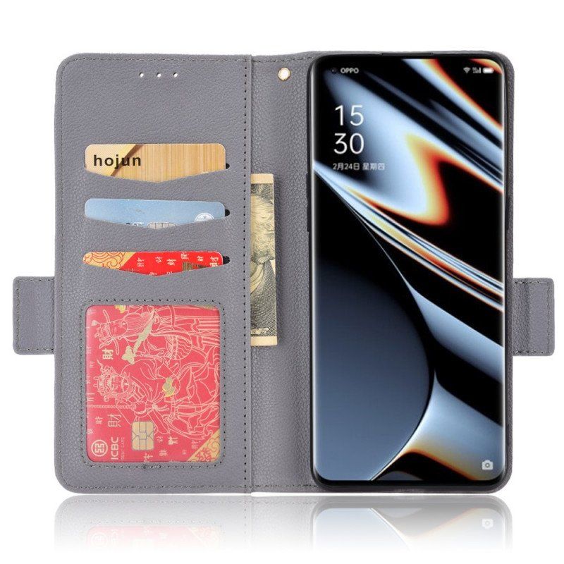 Etui Folio do Oppo Find X5 Pro Tradycyjny Styl Skóry Liczi