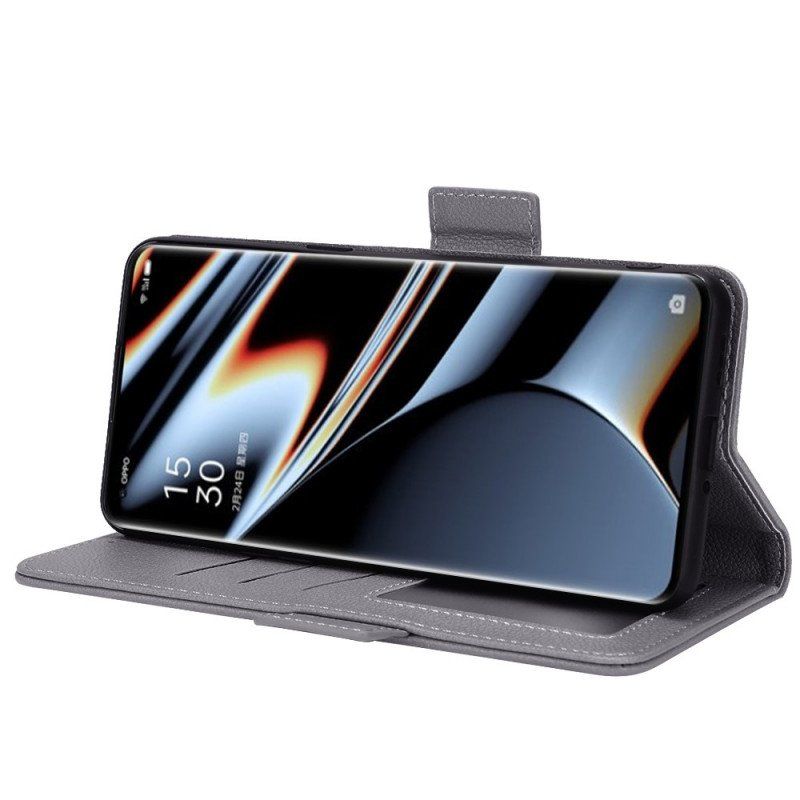 Etui Folio do Oppo Find X5 Pro Tradycyjny Styl Skóry Liczi