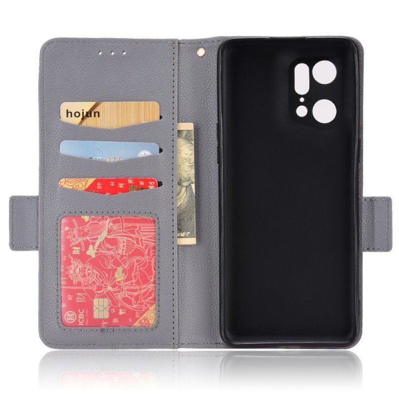 Etui Folio do Oppo Find X5 Pro Tradycyjny Styl Skóry Liczi