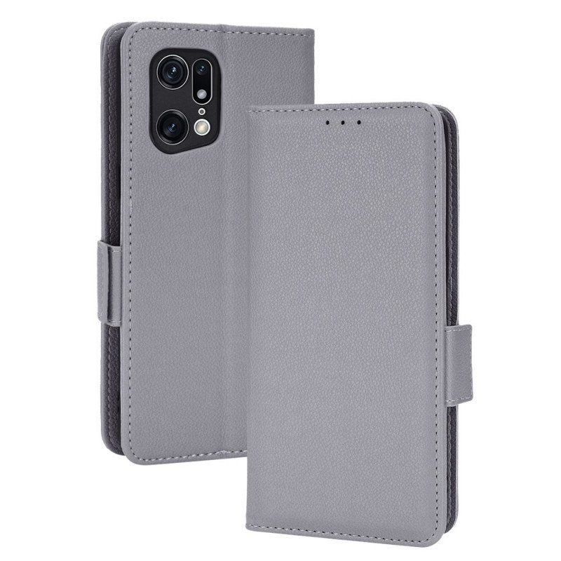 Etui Folio do Oppo Find X5 Pro Tradycyjny Styl Skóry Liczi