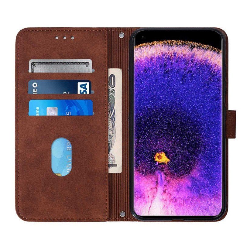 Etui Folio do Oppo Find X5 Pro Trójkąty Z Paskiem Na Ramię