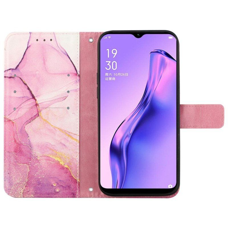 Etui Folio do Oppo Find X5 Pro z Łańcuch Pasek Marmuru