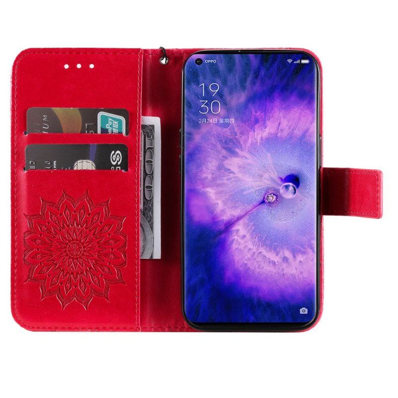 Etui Folio do Oppo Find X5 Pro z Łańcuch Stringi Słońce