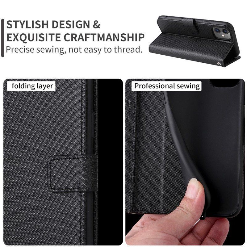 Etui Folio do Oppo Find X5 Pro z Łańcuch Stylowa Sztuczna Skóra Z Paskami