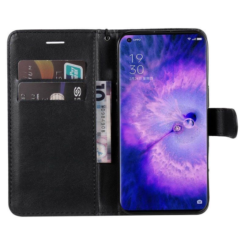 Etui Folio do Oppo Find X5 Pro z Łańcuch Zwykły Z Paskiem