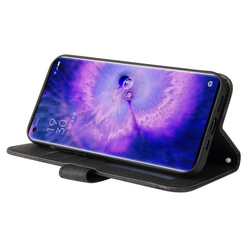 Etui Folio do Oppo Find X5 Skórzany Styl Z Ozdobnym Nitem