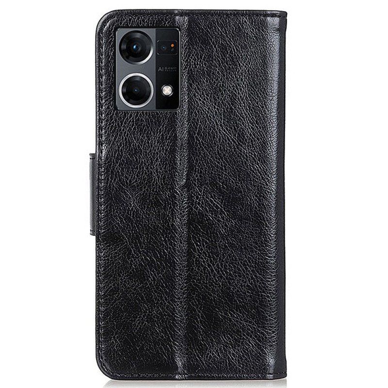 Etui Folio do Oppo Reno 7 Dwoina Skóry Nappa