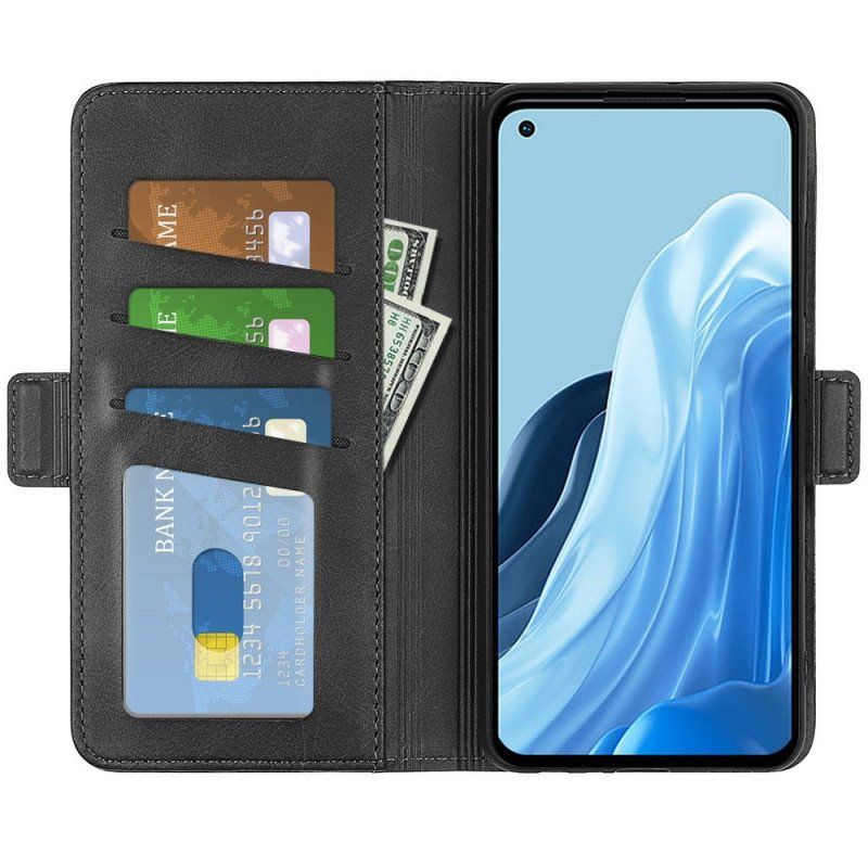 Etui Folio do Oppo Reno 7 Podwójne Zapięcie