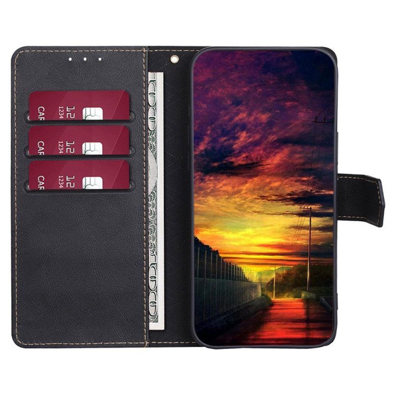 Etui Folio do Oppo Reno 8 Garbowana Sztuczna Skóra