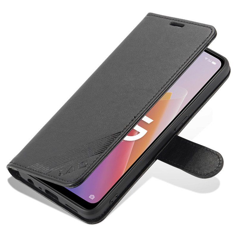 Etui Folio do Oppo Reno 8 Lite Stylizacja Skóry Azns