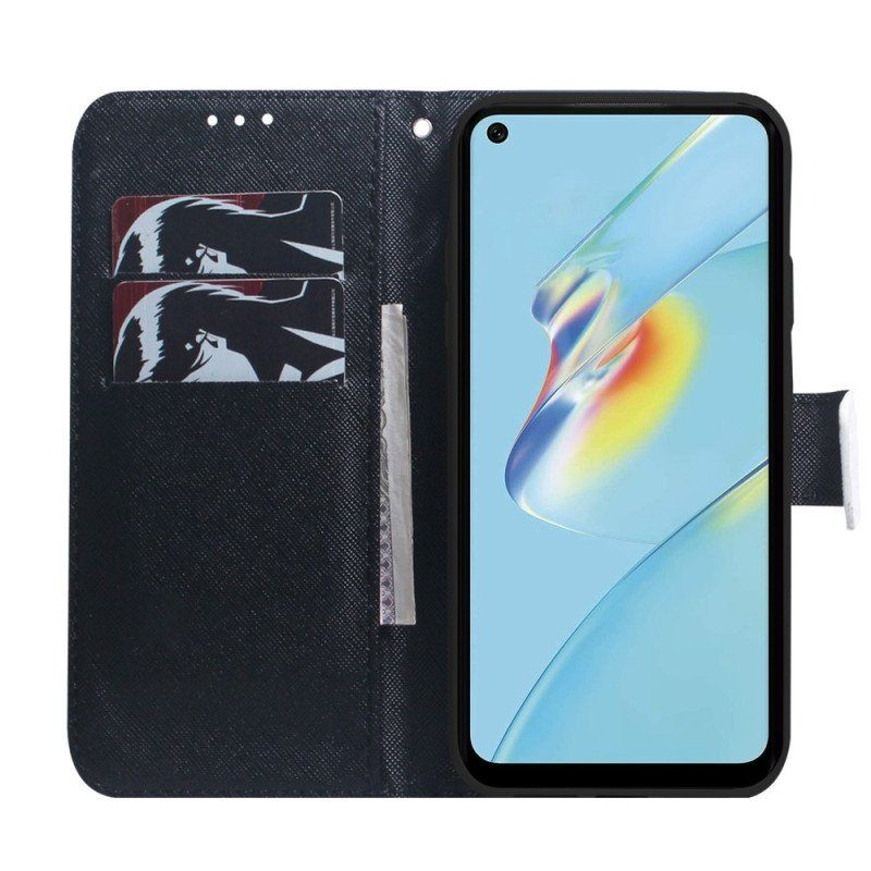 Etui Folio do Oppo Reno 8 Panda Ze Smyczą