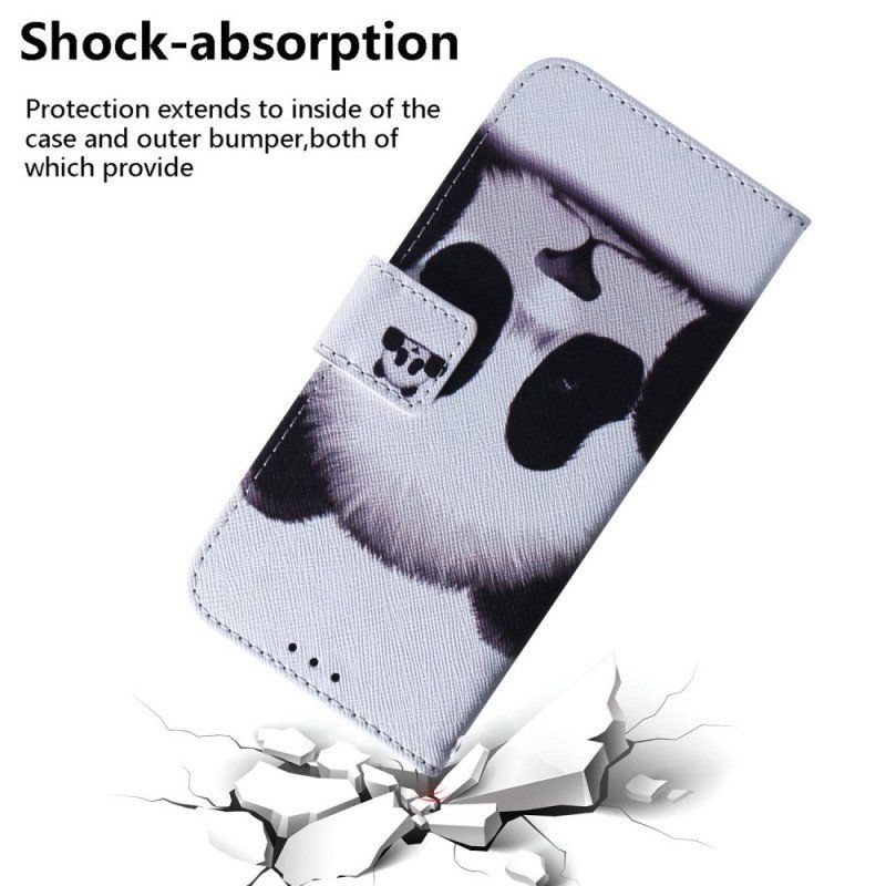 Etui Folio do Oppo Reno 8 Panda Ze Smyczą