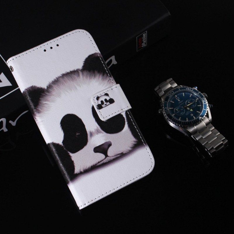 Etui Folio do Oppo Reno 8 Panda Ze Smyczą