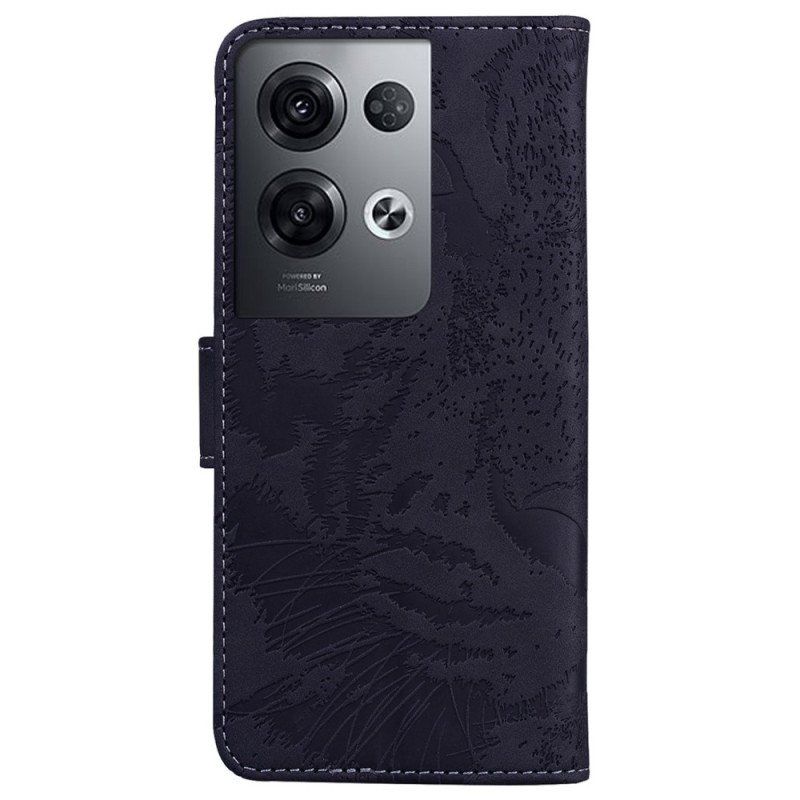 Etui Folio do Oppo Reno 8 Pro Ślad Tygrysa