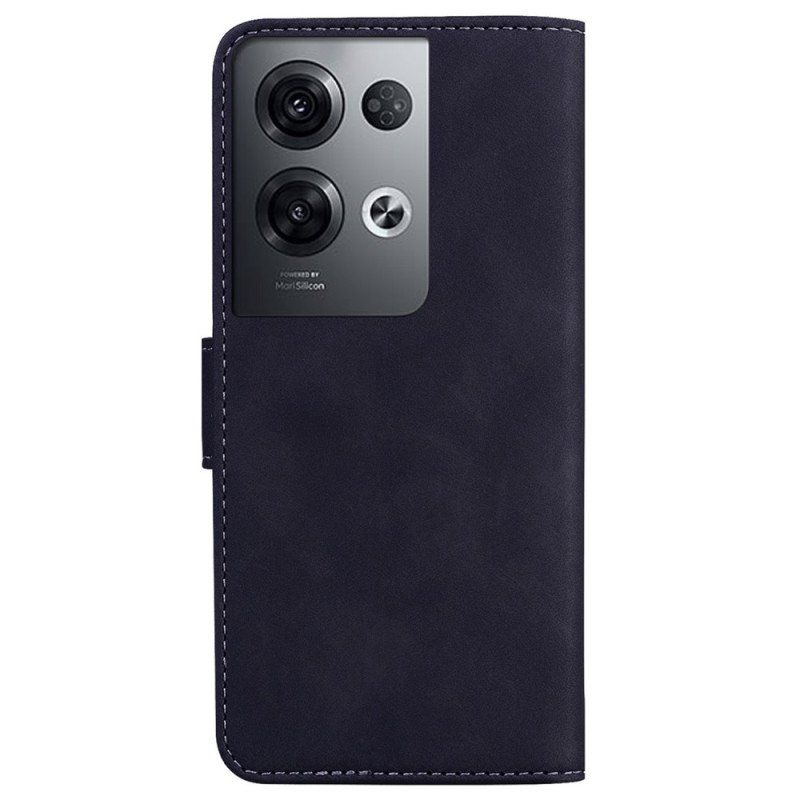 Etui Folio do Oppo Reno 8 Pro Skórzany Efekt Couture