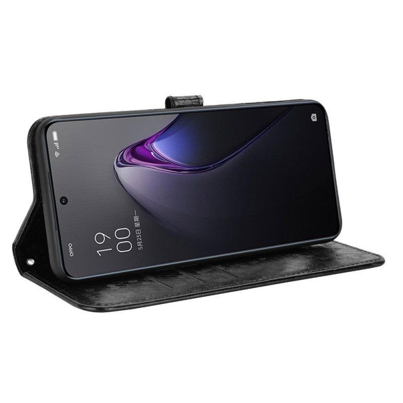 Etui Folio do Oppo Reno 8 Pro z Łańcuch Projekt Paska 3d