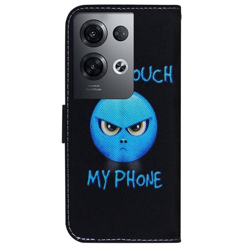 Etui Folio do Oppo Reno 8 Pro z Łańcuch Smycz Emoji Telefon