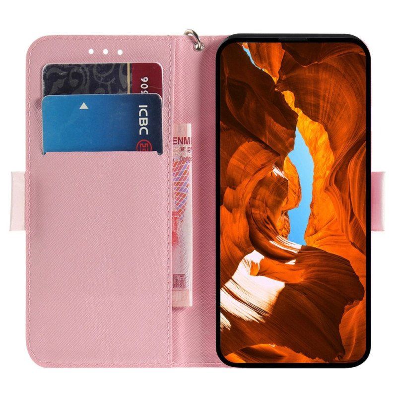 Etui Folio do Oppo Reno 8 Świątynie Z Smyczą