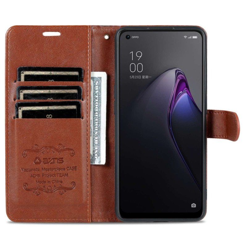 Etui Folio do Oppo Reno 8 Sztuczna Skóra Azns