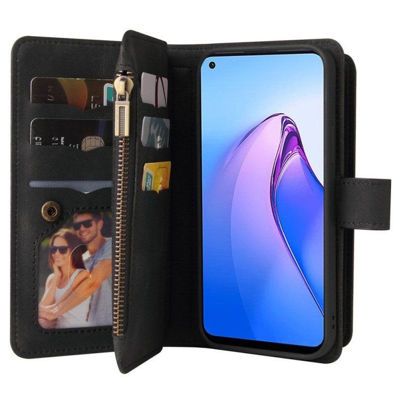 Etui Folio do Oppo Reno 8 Wielofunkcyjny Uchwyt Na Karty