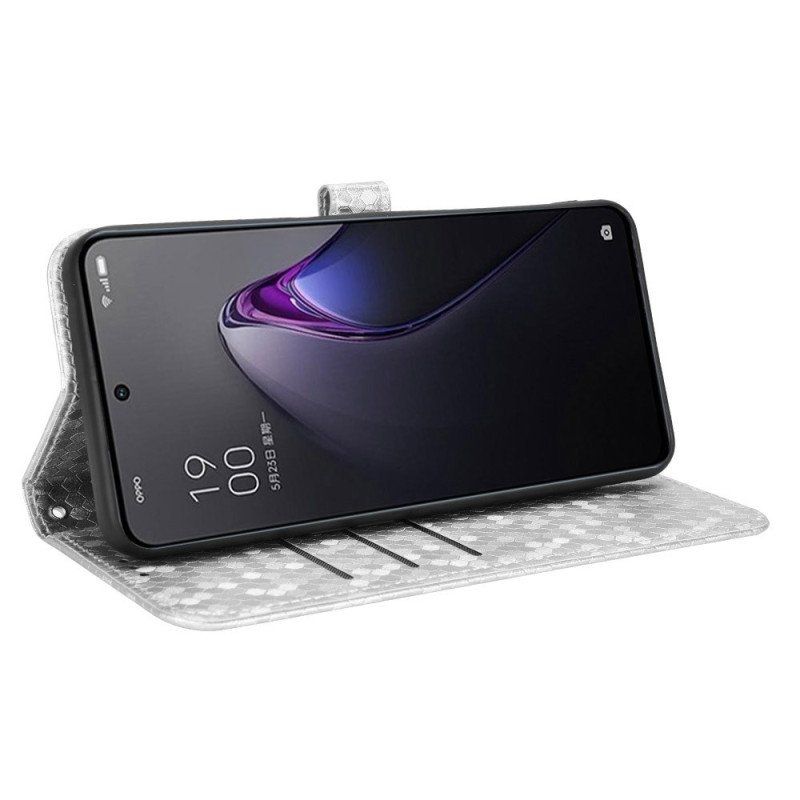 Etui Folio do Oppo Reno 8 z Łańcuch Projekt Paska 3d