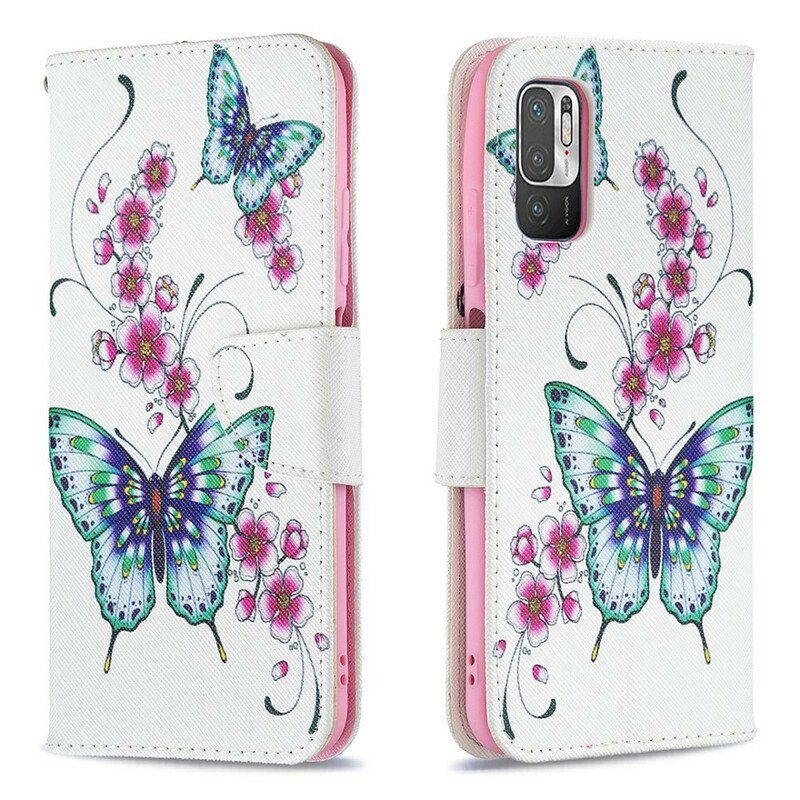 Etui Folio do Poco M3 Pro 5G Cudowne Motyle