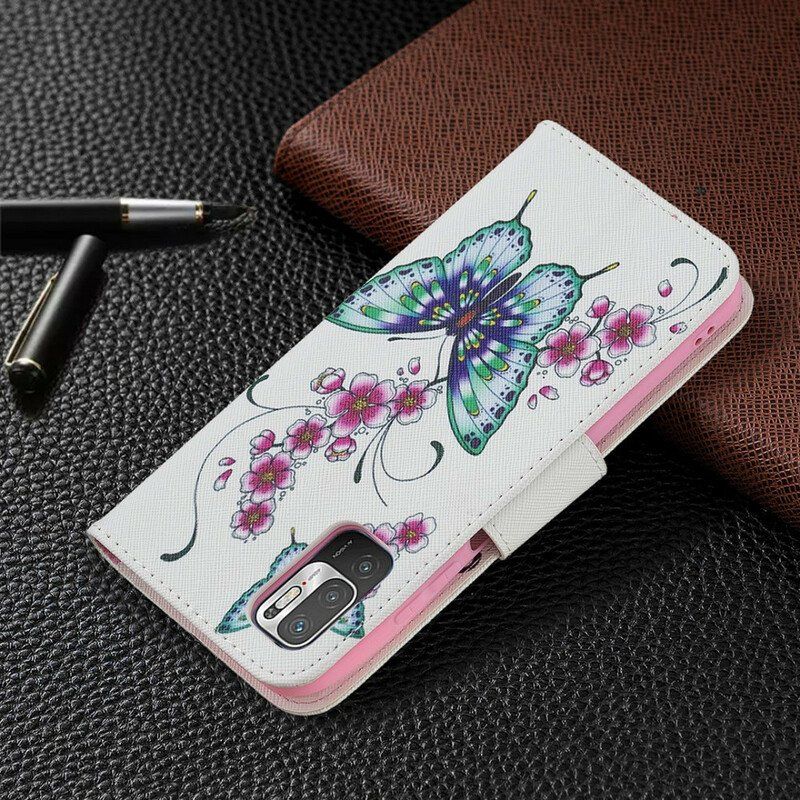 Etui Folio do Poco M3 Pro 5G Cudowne Motyle