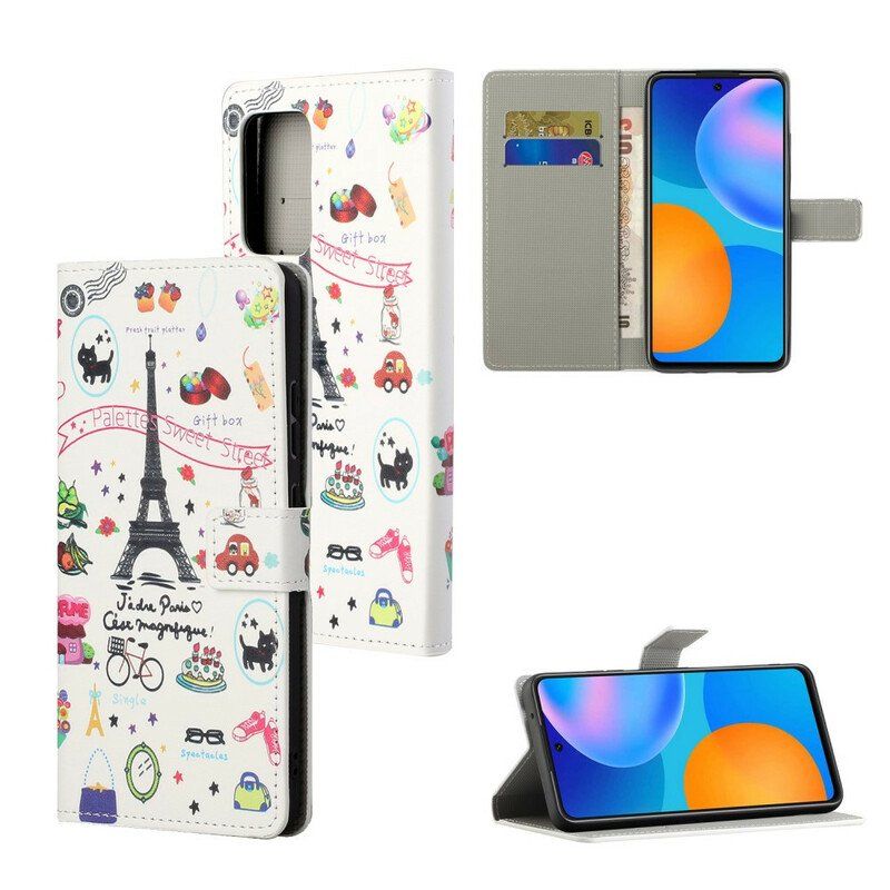 Etui Folio do Poco M3 Pro 5G Kocham Paryż