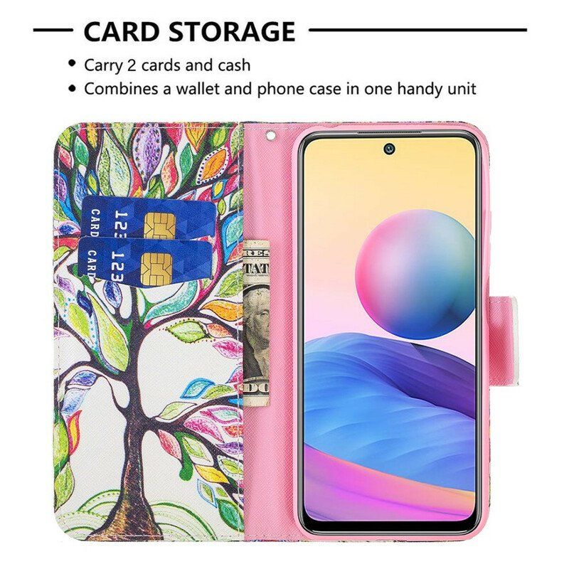 Etui Folio do Poco M3 Pro 5G Kolorowe Drzewo