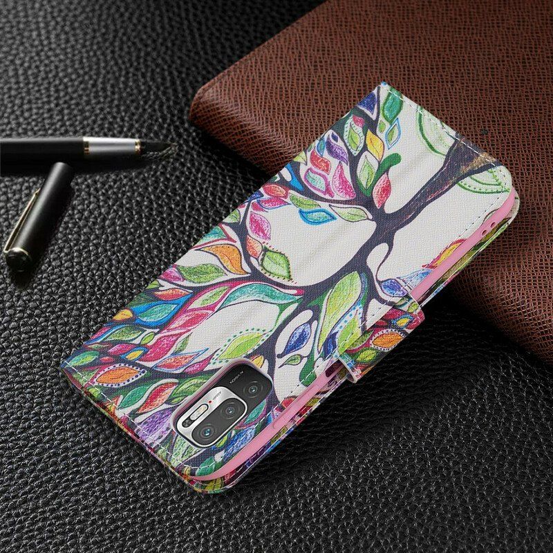 Etui Folio do Poco M3 Pro 5G Kolorowe Drzewo