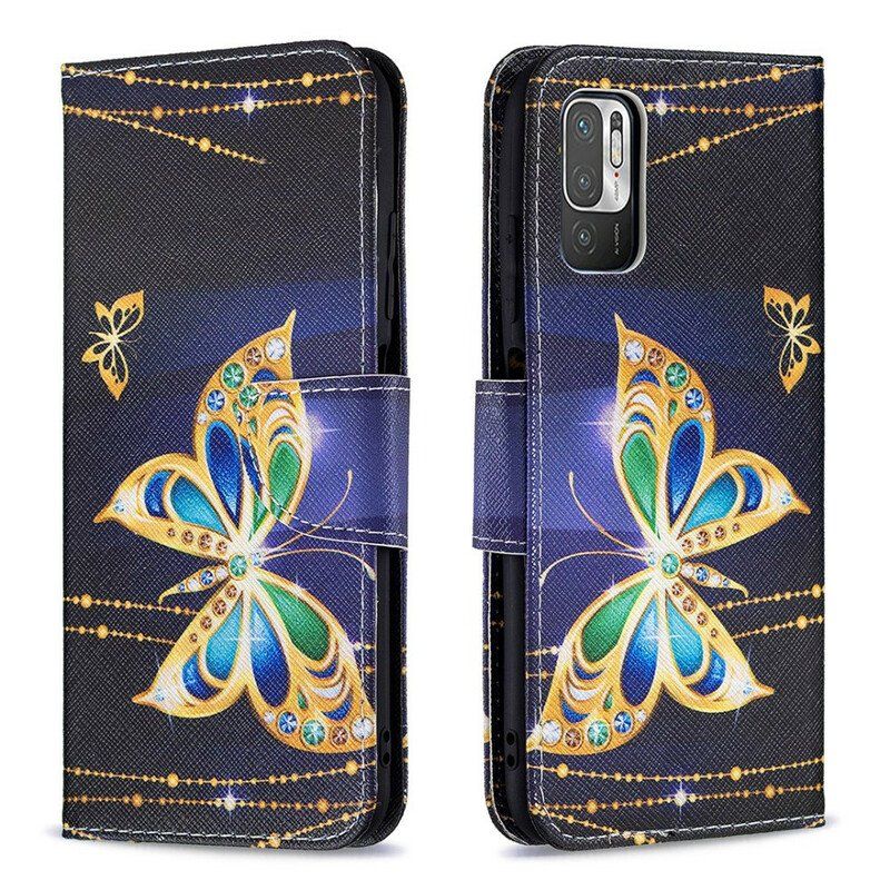 Etui Folio do Poco M3 Pro 5G Magiczny Motyl