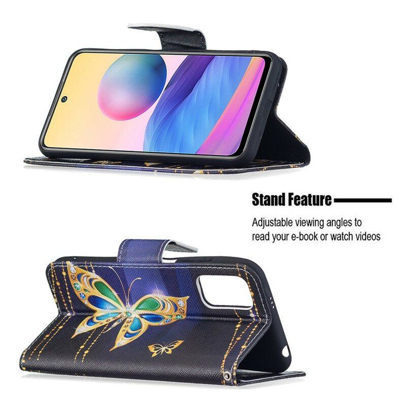 Etui Folio do Poco M3 Pro 5G Magiczny Motyl