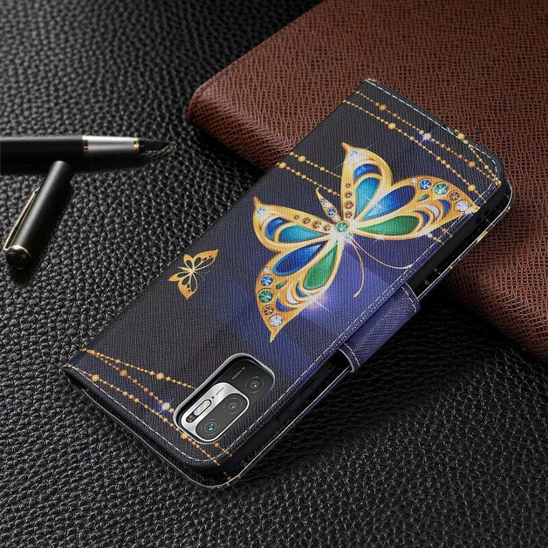 Etui Folio do Poco M3 Pro 5G Magiczny Motyl